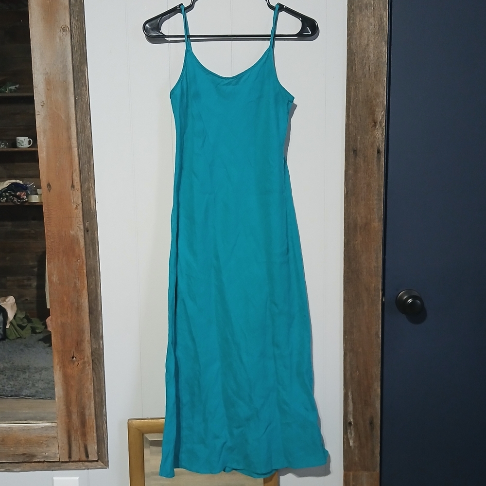 100% Linen Midi Dress Womens Size Small